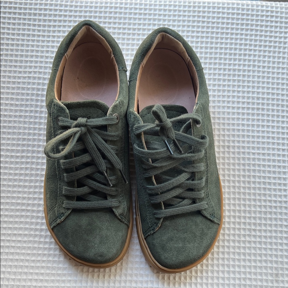 Birkenstock Olive Suede Lace-Up Shoes